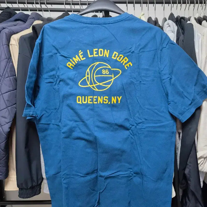 [BUNJANG] Aim Leon Dore Short Sleeve T-Shirt Blue / 에임레온도르 반팔 티셔츠 블루