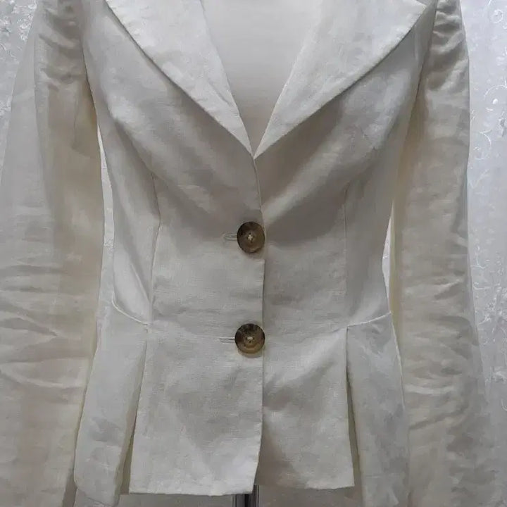 [BUNJANG] Vivienne Westwood Linen Jacket Ivory / 비비안웨스트우드  마 자켓 44  새제품