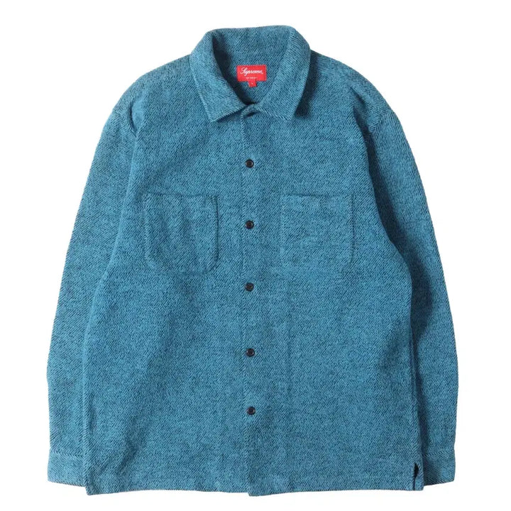 [BUNJANG] Supreme Brushed Flannel Twill Shirt Blue 22FW / Supreme 슈프림 브러쉬드 플란넬 트윌 셔츠 블루 - 22FW