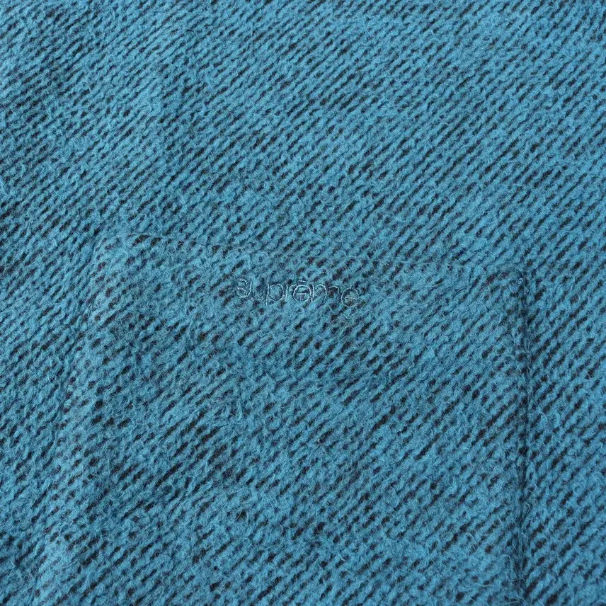 [BUNJANG] Supreme Brushed Flannel Twill Shirt Blue 22FW / Supreme 슈프림 브러쉬드 플란넬 트윌 셔츠 블루 - 22FW