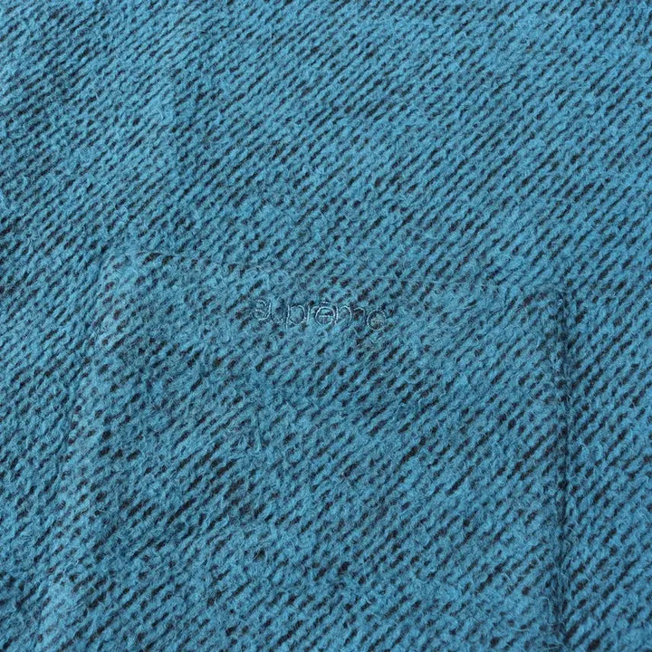 [BUNJANG] Supreme Brushed Flannel Twill Shirt Blue 22FW / Supreme 슈프림 브러쉬드 플란넬 트윌 셔츠 블루 - 22FW