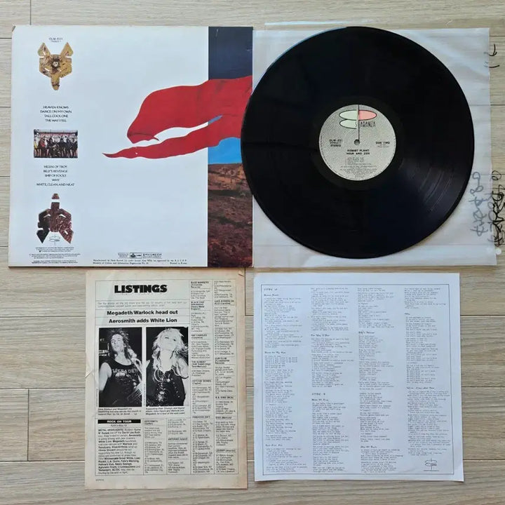 [BUNJANG] Robert Plant Now and Zen LP Vinyl Record / 로버트 플랜트 Now and Zen LP 음반