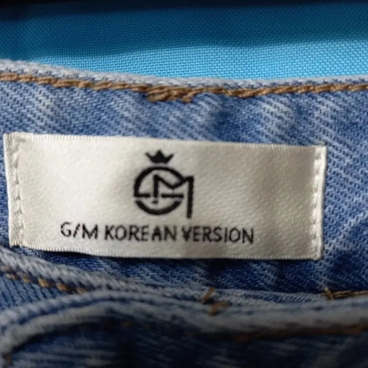 [BUNJANG] G/M Korean Version Wide Cargo Jeans (Light Wash, Unisex) / G/M 코리안 버전 와이드 카고  연청 55 남여 공용