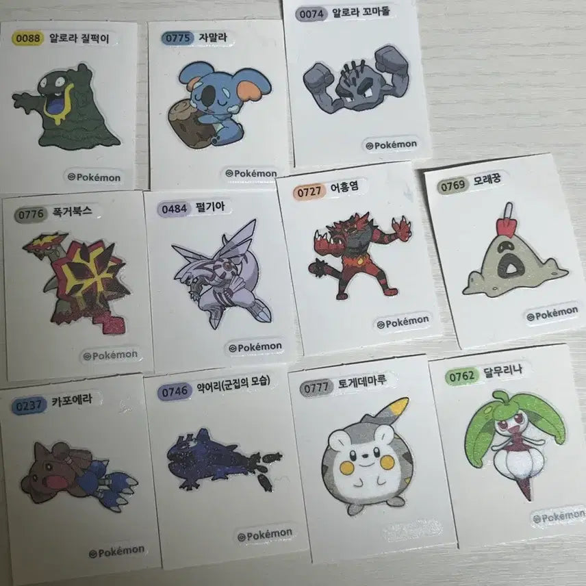 [BUNJANG] Pokemon Sticker 10-Piece Bundle Set / 포켓몬 띠부씰 10종