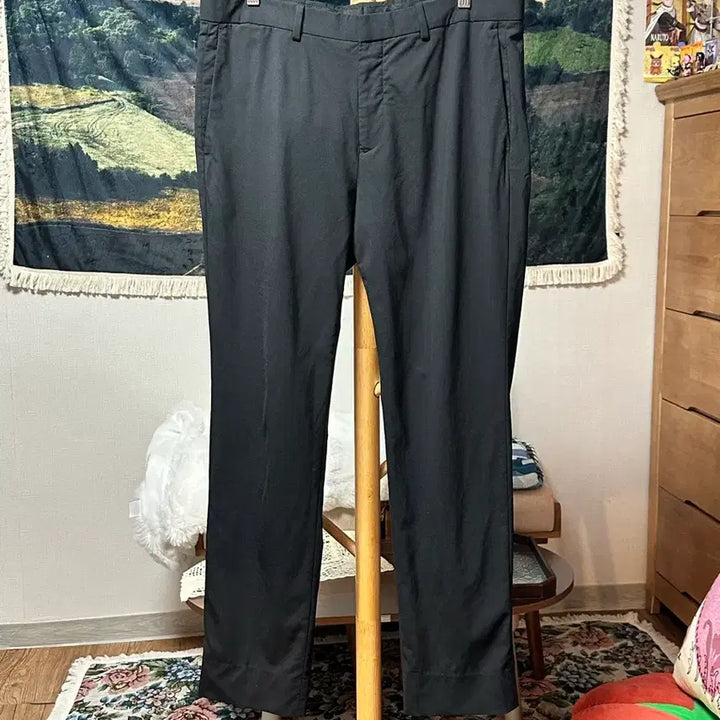 [BUNJANG] Theory Virgin Wool Spring/Summer Straight Fit Slacks 34 Black / 띠어리 버진울 봄여름 슬렉스/34/블랙