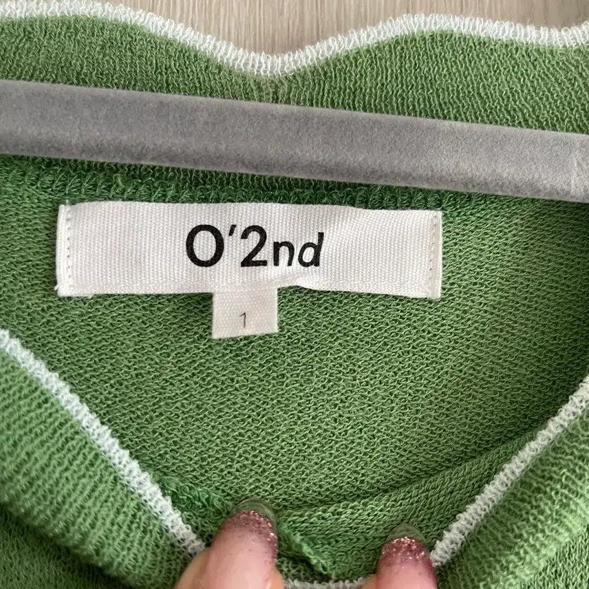 [BUNJANG] O2ND The Handsome Green Lace Short Sleeve Knit / O2ND 오즈세컨 더한섬 그린 레이스 반팔 니트