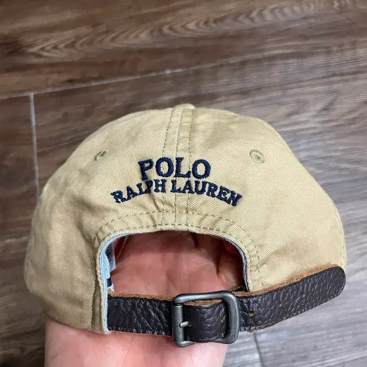 [BUNJANG] Polo Ralph Lauren Beige Leather Strap Ball Cap / 폴로 랄프로렌 베이지 가죽스트랩 볼캡 캡모자