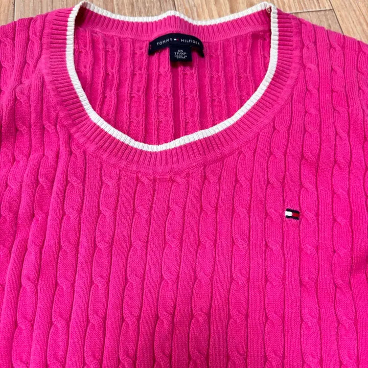 [BUNJANG] Tommy Hilfiger Pink Knit Sweater / 타미힐피거 핑크 니트