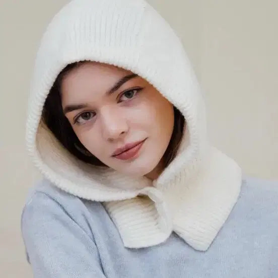 [BUNJANG] Milly Button Balaclava Ivory / 밀리 버튼 바라클라바 아이보리