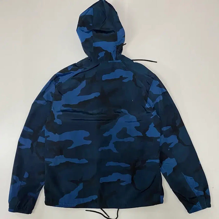 [BUNJANG] Coach Blue Camo Hooded Windbreaker Jacket / 코치 블루 카모 후드 바람막이
