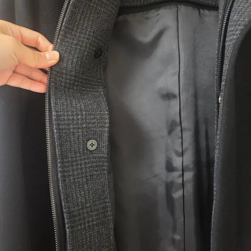 [BUNJANG] Beanpole Men Black Hooded Cashmere Long Coat / 빈폴멘 블랙 후드 롱 캐시미어 코트