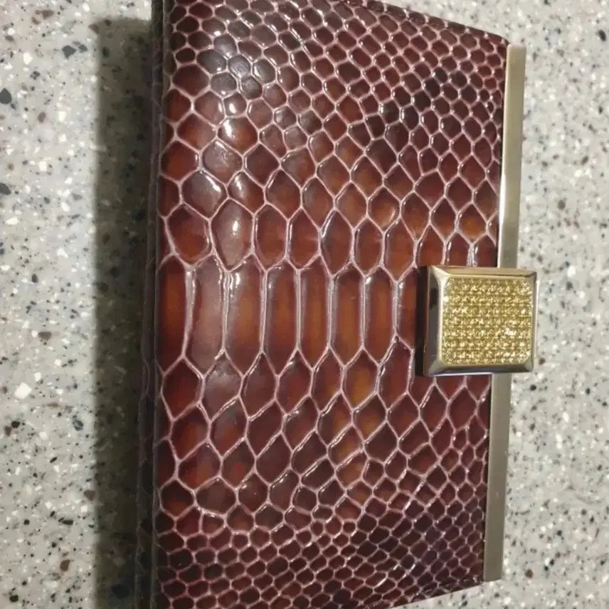 [BUNJANG] Renoma Brown Snakeskin Bifold Wallet / 브라운 뱀피 반지갑 여성 지갑 레노마