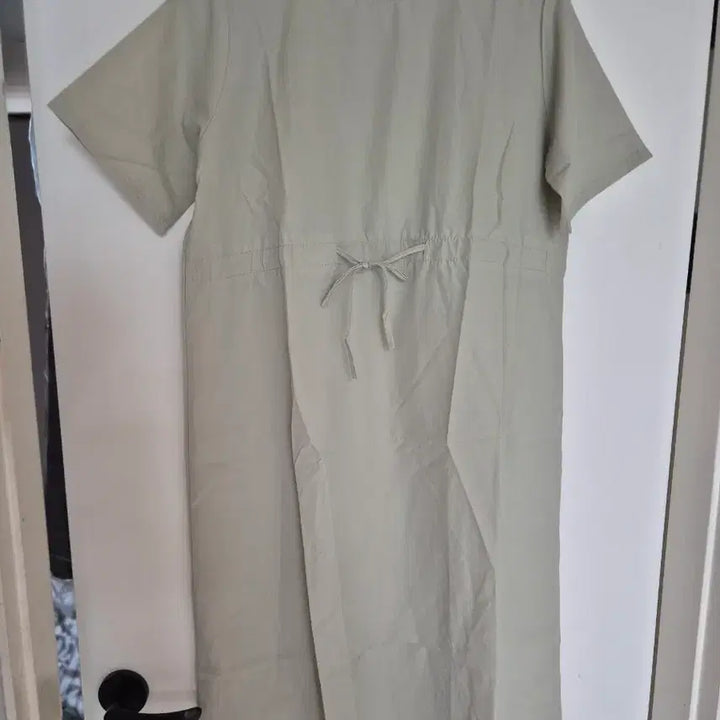 [BUNJANG] The Classic Short-Sleeve Long Dress Khaki / 더클래식 반팔 롱 원피스 카키