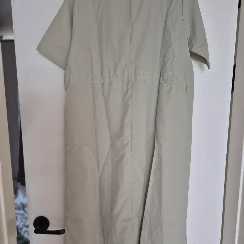 [BUNJANG] The Classic Short-Sleeve Long Dress Khaki / 더클래식 반팔 롱 원피스 카키
