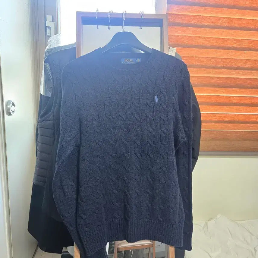 [BUNJANG] Ralph Lauren Classic Fit Cable Knit Cotton Sweater / 퓰로 랄프로렌 클래식 핏 케이블 니트 코튼 스웨터