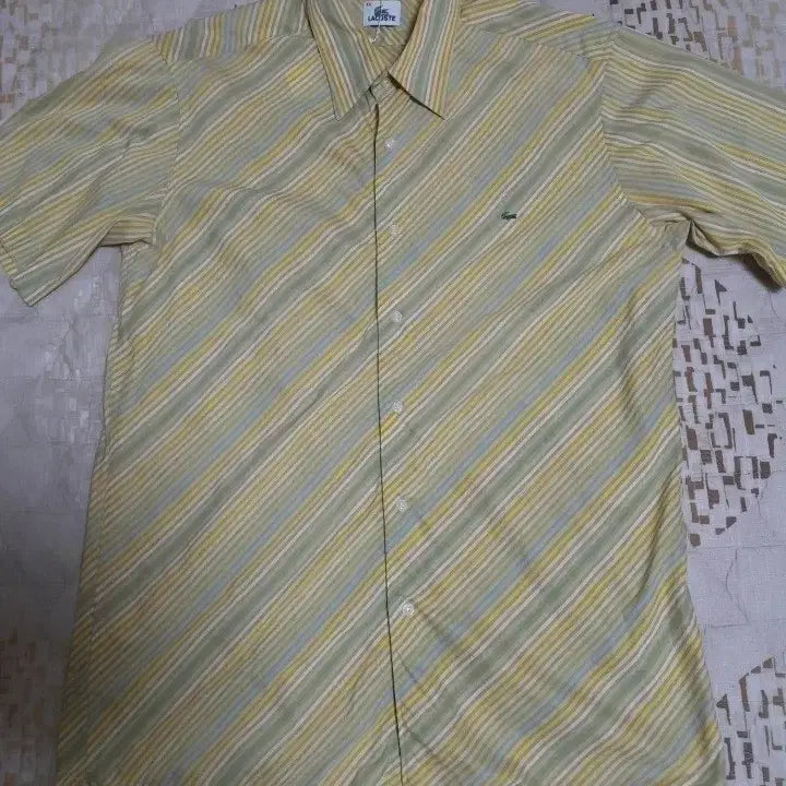 [BUNJANG] Lacoste Striped Short Sleeve Shirt Size 100 / 라코스테 스트라이프 반팔 셔츠 100