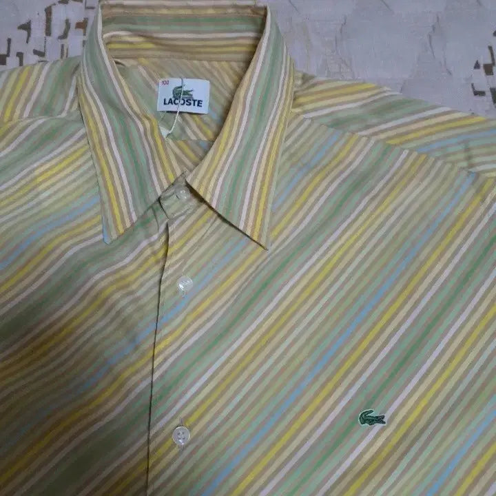 [BUNJANG] Lacoste Striped Short Sleeve Shirt Size 100 / 라코스테 스트라이프 반팔 셔츠 100
