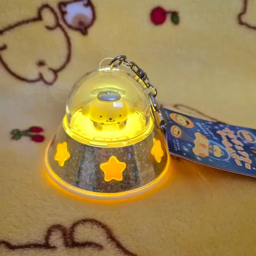 [BUNJANG] Sanrio Pompompurin UFO Light Keyring / 산리오 폼폼푸린 우주선 UFO 라이트 키링