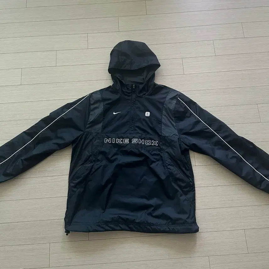 [BUNJANG] Nike SHOx Black Hoodie Windbreaker / 나이키 SHOx 블랙 후드 바람막이