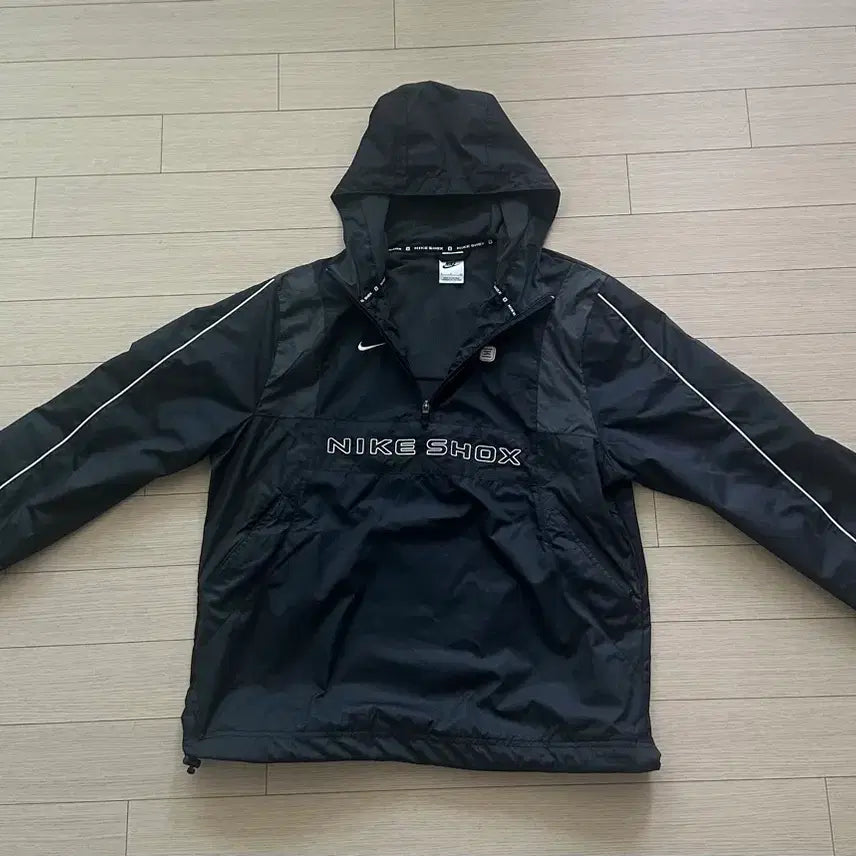 [BUNJANG] Nike SHOx Black Hoodie Windbreaker / 나이키 SHOx 블랙 후드 바람막이