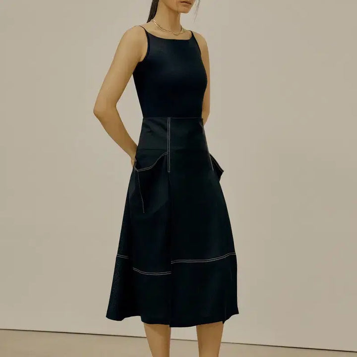 [BUNJANG] Low Classic Stitch Skirt (L) / 로우클래식 스티치 스커트 L사이즈