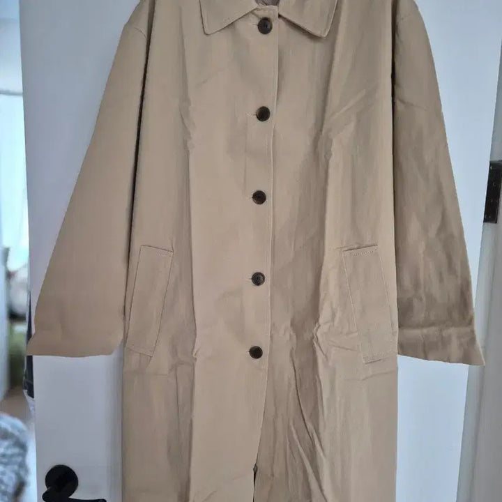 [BUNJANG] Beige Long Trench Coat / 베이지 롱 트렌치코트