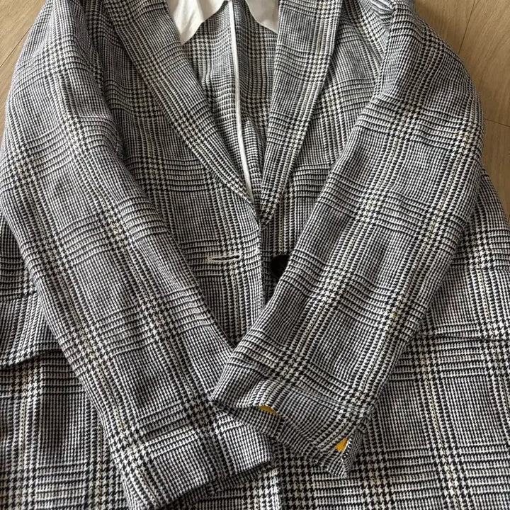 [BUNJANG] Vov Check Pattern Jacket Skirt Pants Set-up (Size 55) / 보브체크무늬자켓 치마바지55