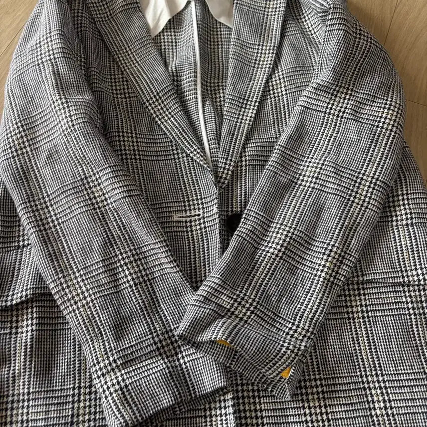 [BUNJANG] Vov Check Pattern Jacket Skirt Pants Set-up (Size 55) / 보브체크무늬자켓 치마바지55