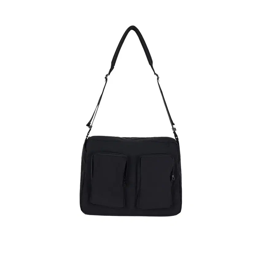 [BUNJANG] MAJI Untitled PRT Laptop Messenger Bag - Black / 마지 언타이틀 PRT 랩탑 메신저백 블랙