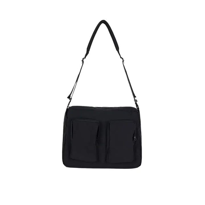 [BUNJANG] MAJI Untitled PRT Laptop Messenger Bag - Black / 마지 언타이틀 PRT 랩탑 메신저백 블랙