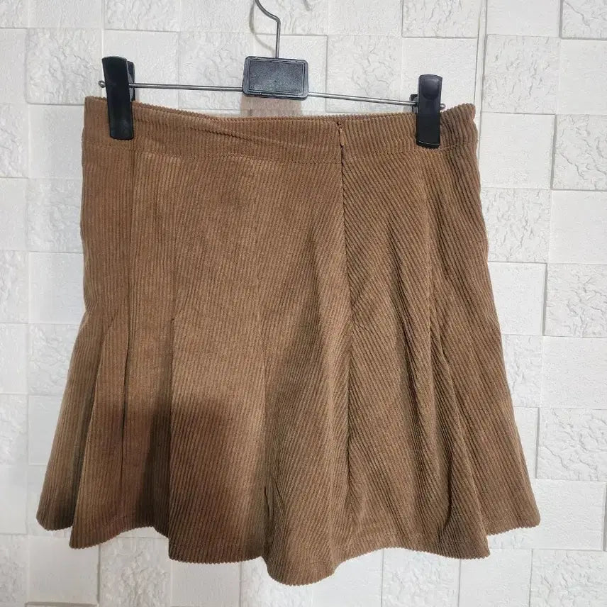 [BUNJANG] Corduroy Pleated Mini Skirt - Brown / 코듀로이 플리츠 미니스커트 브라운 새제품