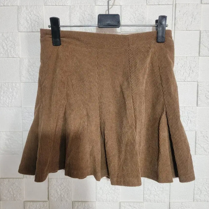 [BUNJANG] Corduroy Pleated Mini Skirt - Brown / 코듀로이 플리츠 미니스커트 브라운 새제품