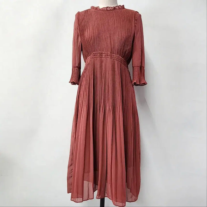[BUNJANG] Roem Romantic Pleated Banding Long Dress / [새상품] 로엠 로맨틱 플리츠 밴딩 롱 원피스 55