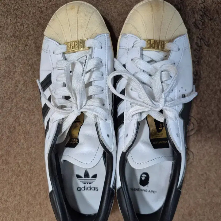 [BUNJANG] Bape Superstar White US M8 (260) Sneakers / 베이프 슈퍼스타 화이트 260사이즈