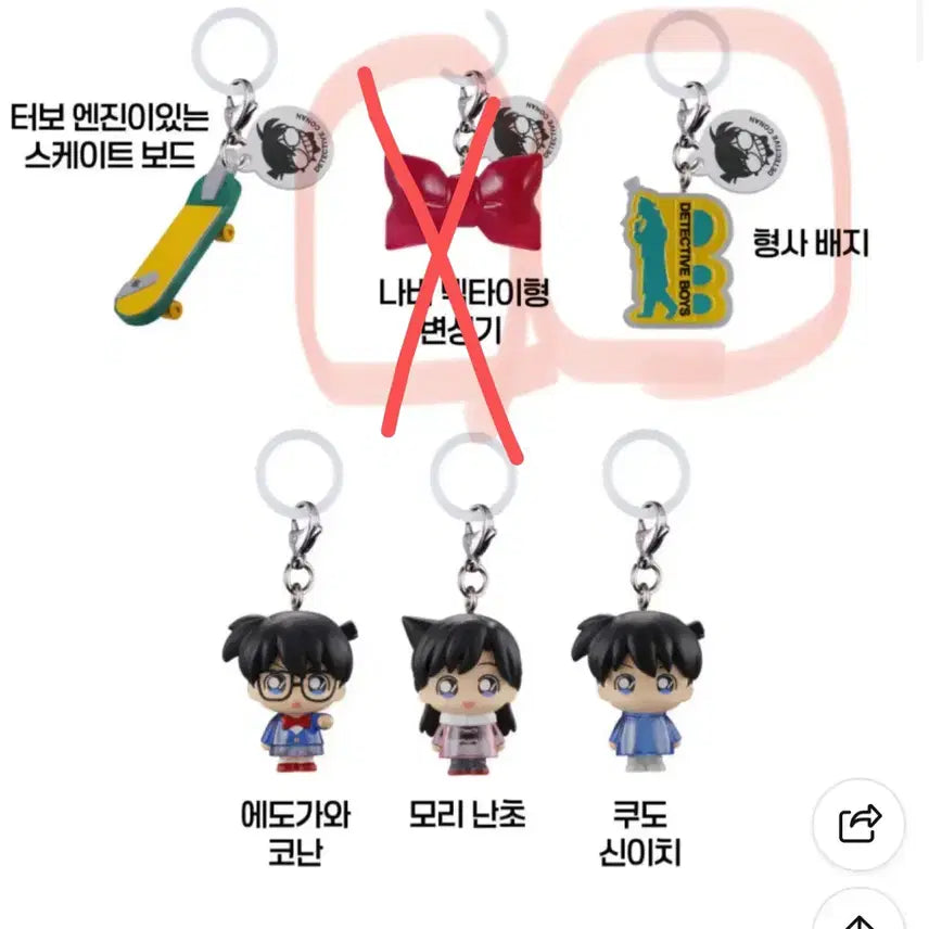 [BUNJANG] Detective Conan Mezushi Badge / 코난 가챠 메지루시