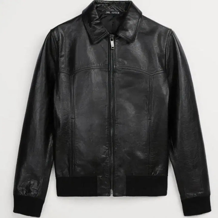 [BUNJANG] ZARA Western Cowhide Leather Jacket / [M] ZARA 자라 웨스턴 무드 카우하이드 버팔로 소가죽 레더 자켓