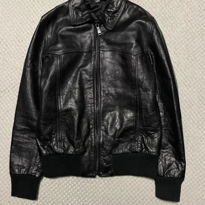 [BUNJANG] ZARA Western Cowhide Leather Jacket / [M] ZARA 자라 웨스턴 무드 카우하이드 버팔로 소가죽 레더 자켓