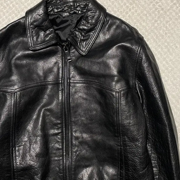 [BUNJANG] ZARA Western Cowhide Leather Jacket / [M] ZARA 자라 웨스턴 무드 카우하이드 버팔로 소가죽 레더 자켓