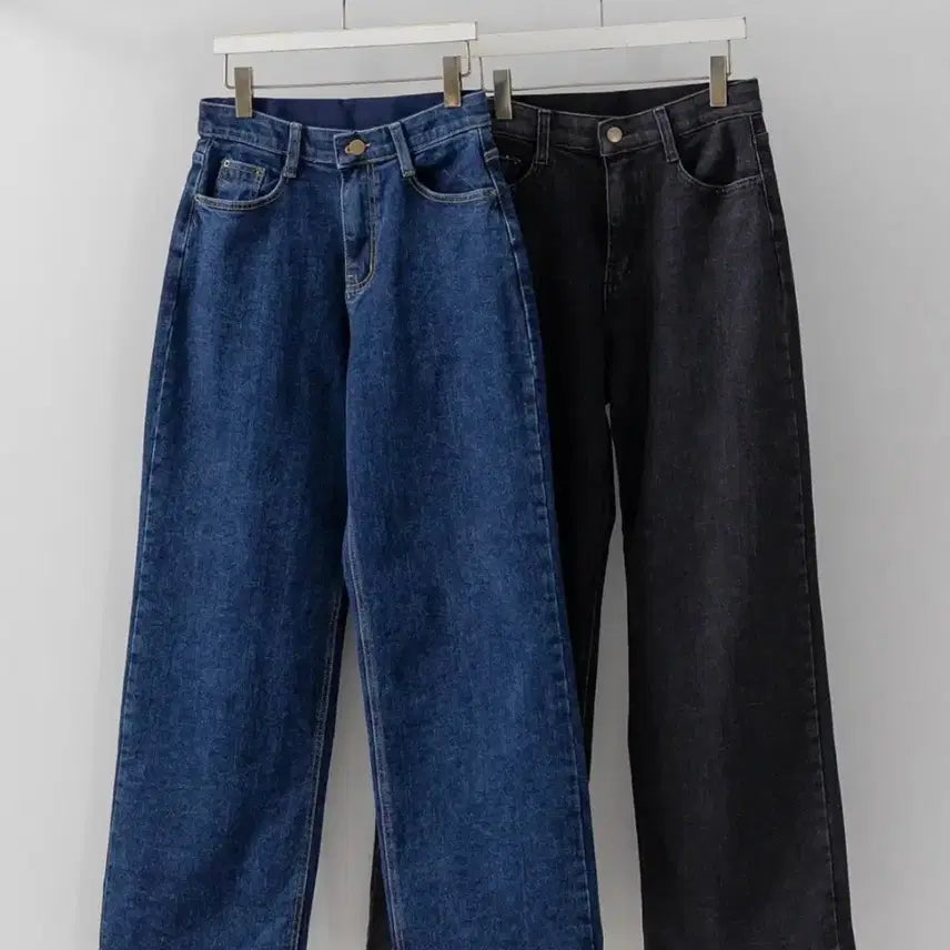 [BUNJANG] Wide Black Denim Pants (Size M) / 여성 와이드 흑청 바지 팬츠 m사이즈