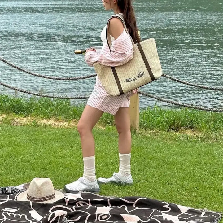 [BUNJANG] ThisisFine Picnic Bag / 디스이즈파인 라탄백