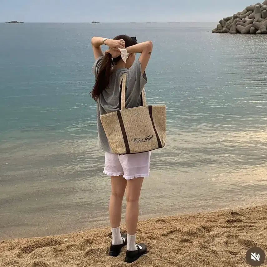 [BUNJANG] ThisisFine Picnic Bag / 디스이즈파인 라탄백