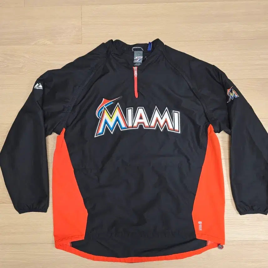 [BUNJANG] Majestic Miami Marlins Convertible Cool Base Windbreaker 2XL / 마제스틱 마이애미 마린스 컨버터블 쿨베이스 바람막이 2XL(115~120