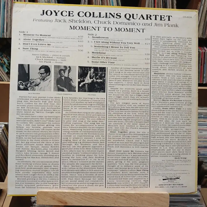 [BUNJANG] Joyce Collins Quartet Moment to Moment LP / 재즈 피아니스트 조이스 콜린스 쿼텟 Moment To Moment LP
