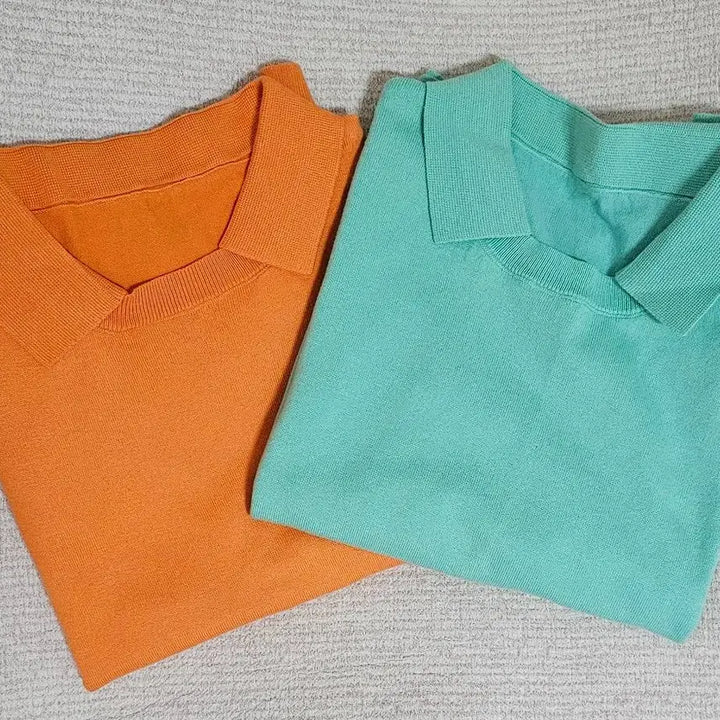 [BUNJANG] Cotton Dry-Touch Fabric Knit - Mint / Orange / 코튼 드라이터치원단 여름골프.민트색.주황색 니트  66. 개당가격
