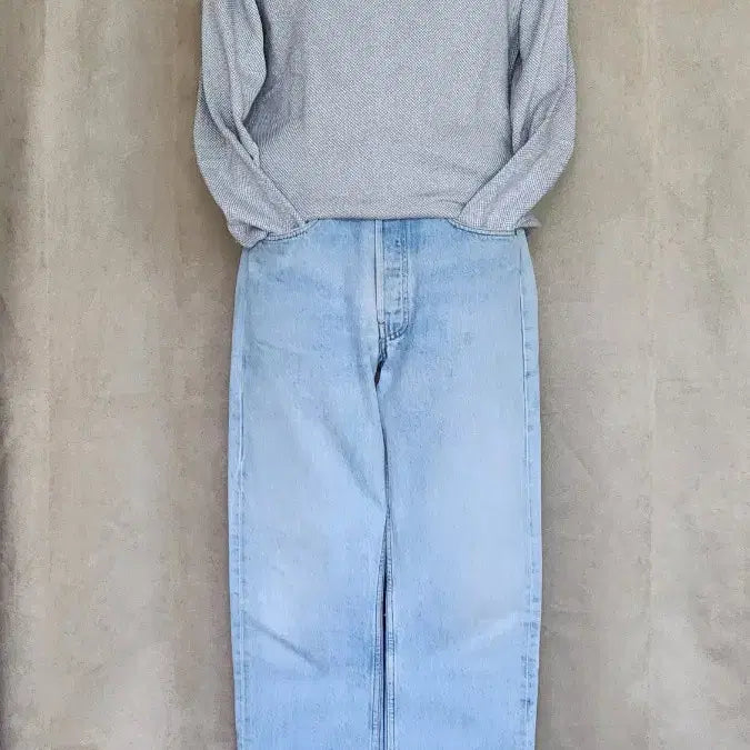[BUNJANG] LL Bean Knit Sweater Gray M / LL Bean 엘엘빈 니트 스웨터 그레이 M