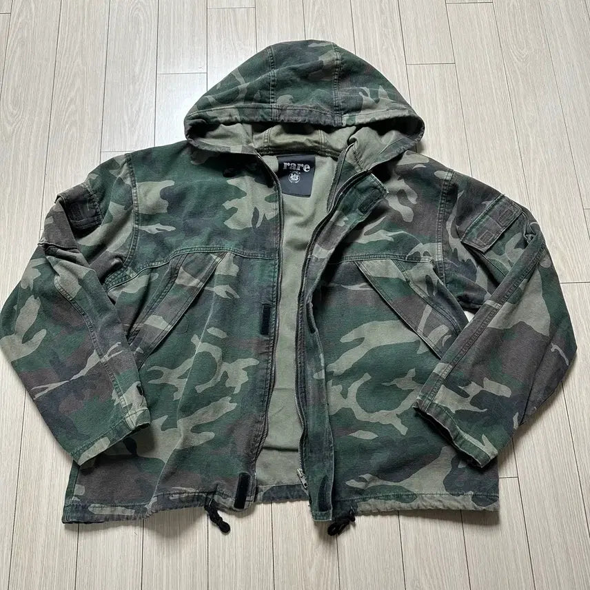 [BUNJANG] Vintage Military Style Hooded Zip-Up Jacket / 빈티지 밀리터리 후드집업