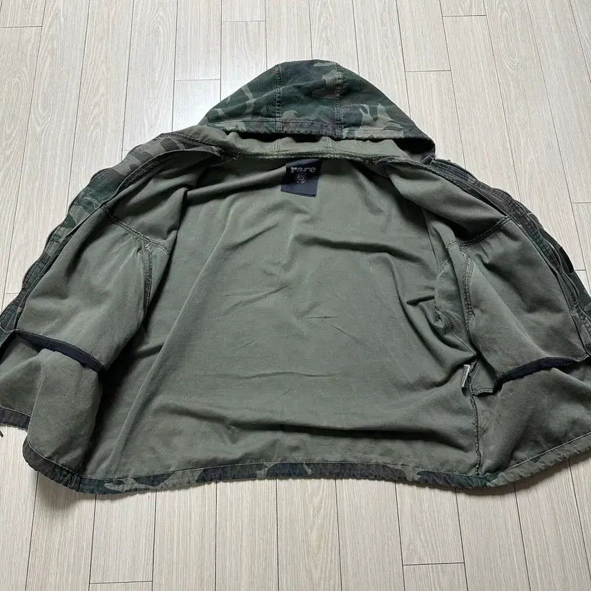 [BUNJANG] Vintage Military Style Hooded Zip-Up Jacket / 빈티지 밀리터리 후드집업