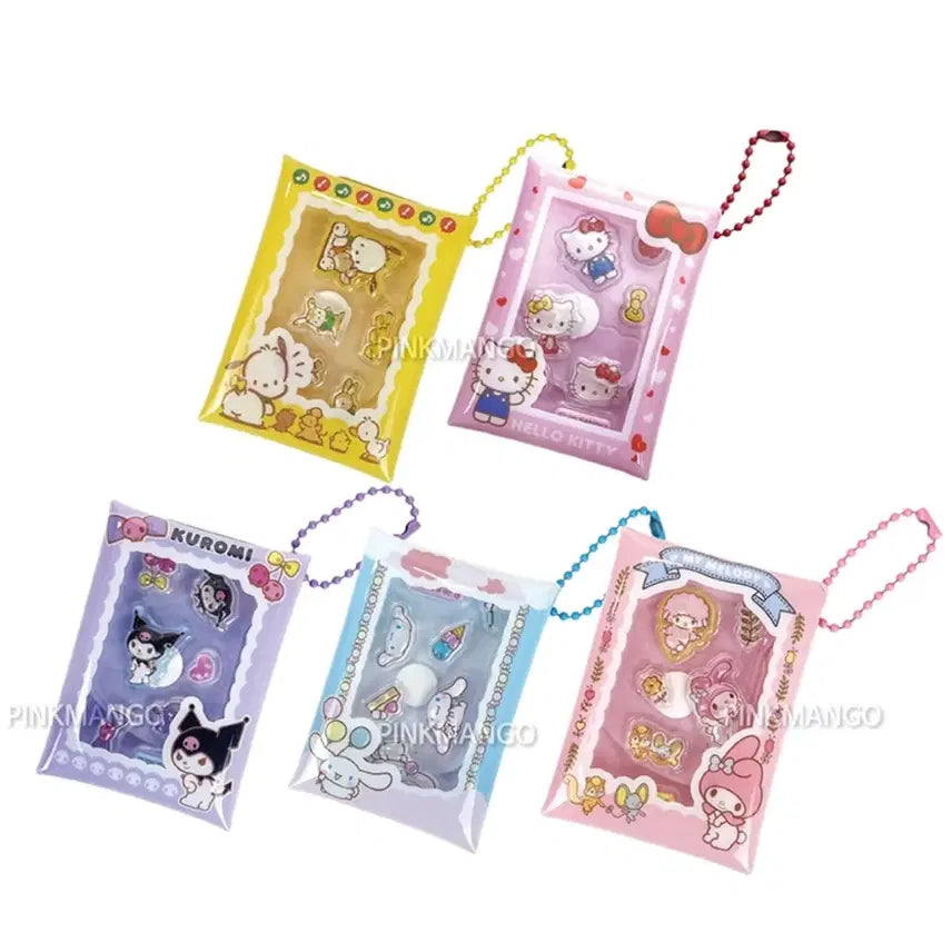 [BUNJANG] Sanrio Characters Candy Bonbon Sticker &amp; Pouch Keychain Set (3 Types) / 산리오 스티커&amp;파우치 키링3종 (새상품)