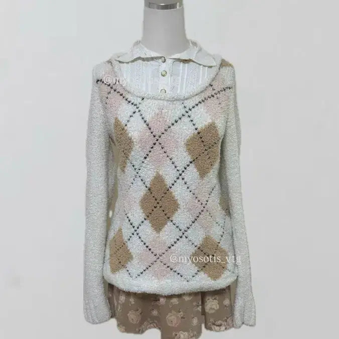 [BUNJANG] Lizlisa Latte Brown Beige Floral Skirt / 리즈리사 라떼 브라운 베이지 플로럴 스커트 치마 큐롯 히메 갸루 러블리