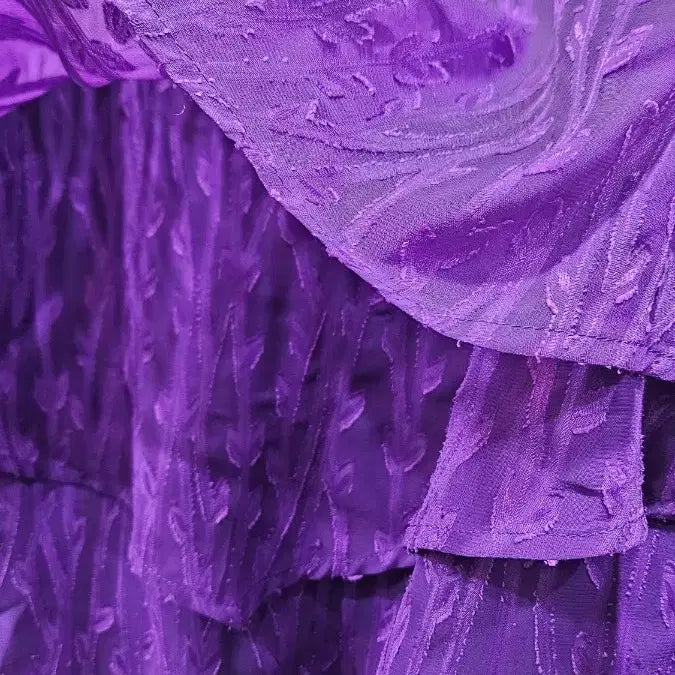 [BUNJANG] Japanese Purple Jacquard Chiffon Body Suit Blouse / 일본제 쨍한보라 자가드쉬폰 바디수트 캉캉블라우스 ss4